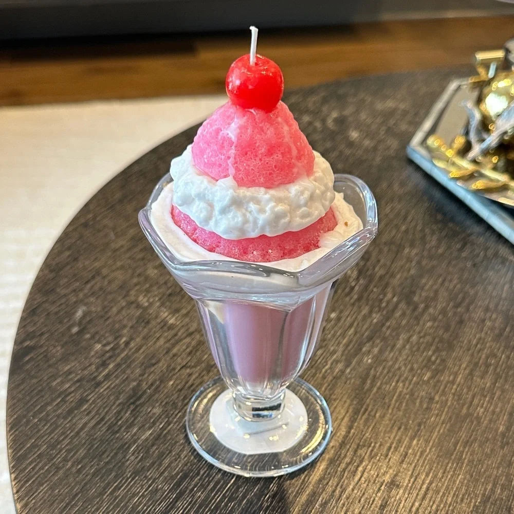 Ashland Pink and Red Ice Cream Sundae Candle - Picture 3 of 4